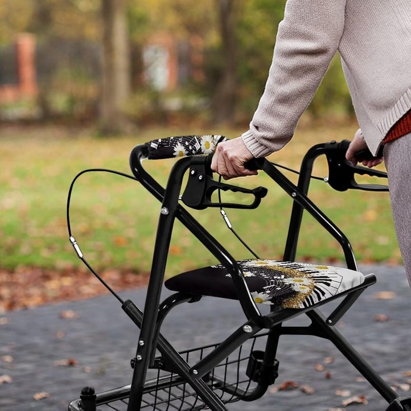 LedBack Daisy Rollator Walker Seat Cover Music Note Print Walker Accessories Walkers for Seniors Accessories Protective Cover - Image 5